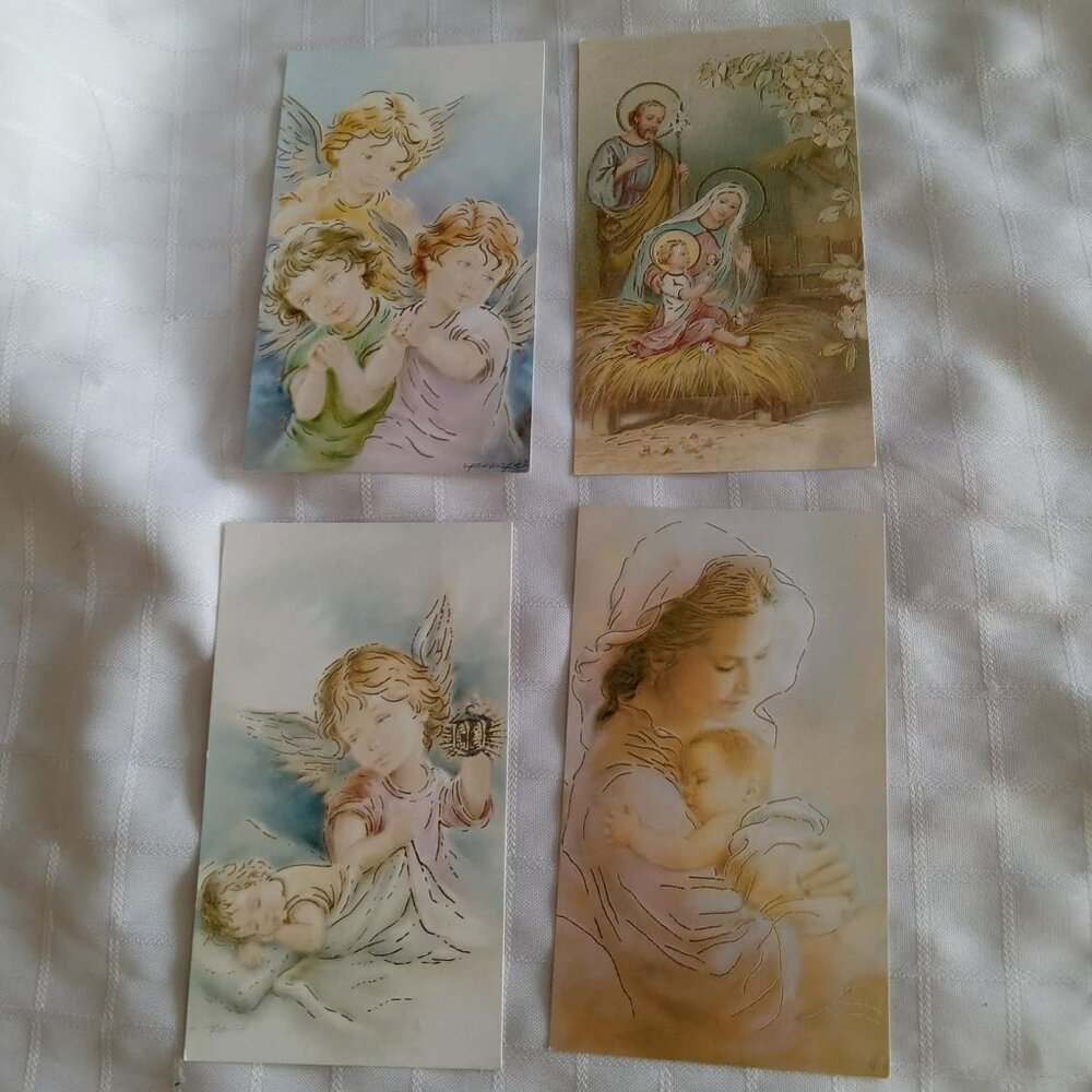 Four vintage Christian images Size: approximately 3 x 5